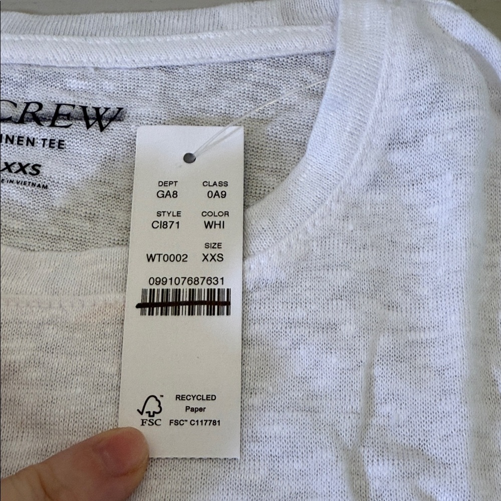 J. Crew New relaxed linen T-shirt Size XXS - Picture 5 of 11